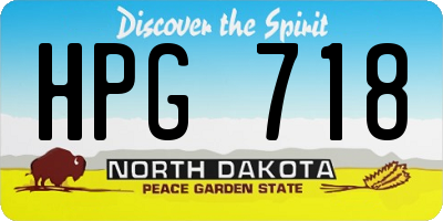 ND license plate HPG718