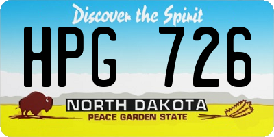 ND license plate HPG726
