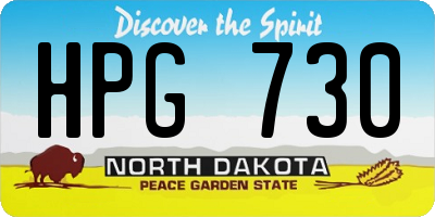 ND license plate HPG730