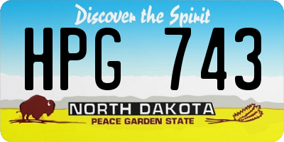ND license plate HPG743