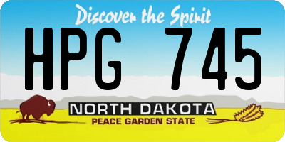 ND license plate HPG745
