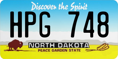 ND license plate HPG748