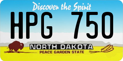 ND license plate HPG750