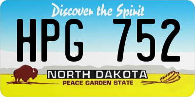 ND license plate HPG752