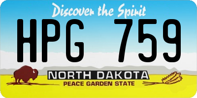ND license plate HPG759