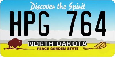 ND license plate HPG764