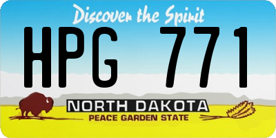 ND license plate HPG771