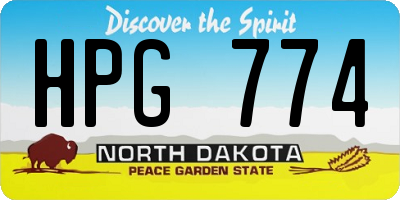 ND license plate HPG774