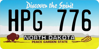ND license plate HPG776