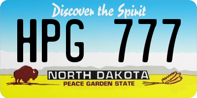 ND license plate HPG777