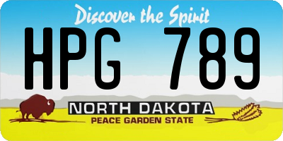 ND license plate HPG789