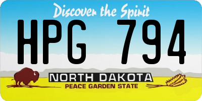 ND license plate HPG794