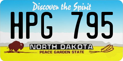 ND license plate HPG795