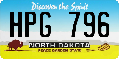 ND license plate HPG796