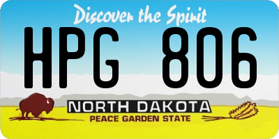ND license plate HPG806