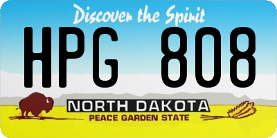 ND license plate HPG808