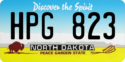 ND license plate HPG823