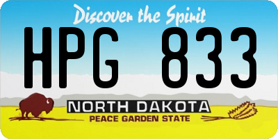 ND license plate HPG833