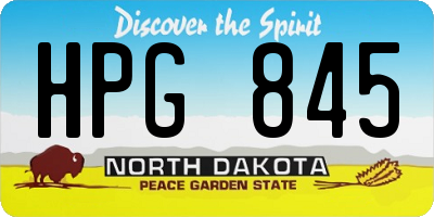 ND license plate HPG845