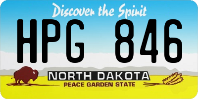 ND license plate HPG846