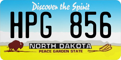 ND license plate HPG856