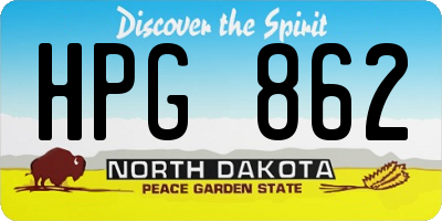 ND license plate HPG862