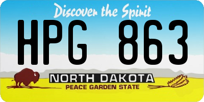 ND license plate HPG863