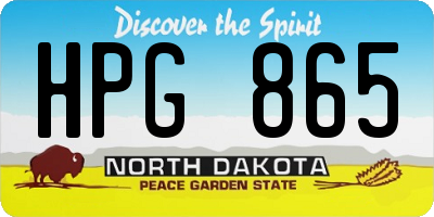 ND license plate HPG865