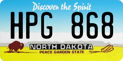 ND license plate HPG868