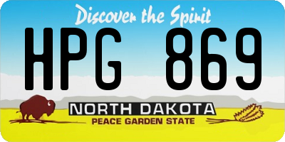 ND license plate HPG869