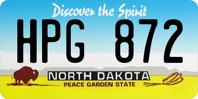ND license plate HPG872