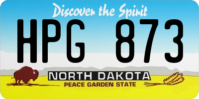 ND license plate HPG873