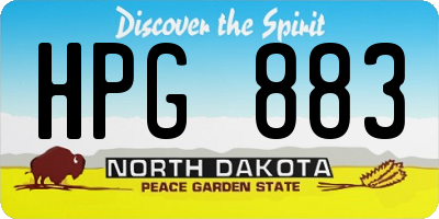 ND license plate HPG883