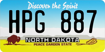 ND license plate HPG887