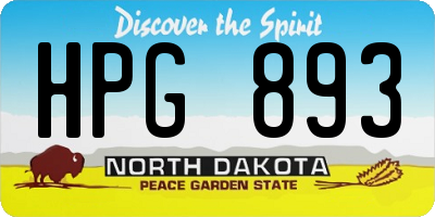 ND license plate HPG893