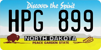 ND license plate HPG899