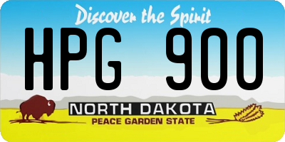 ND license plate HPG900