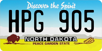 ND license plate HPG905