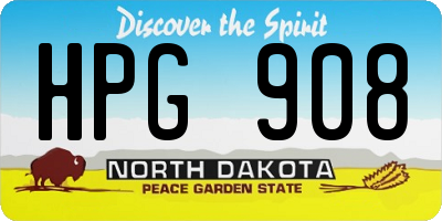 ND license plate HPG908