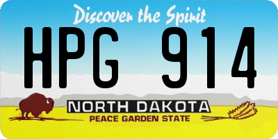 ND license plate HPG914