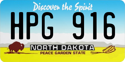 ND license plate HPG916
