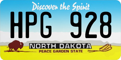 ND license plate HPG928