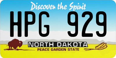 ND license plate HPG929