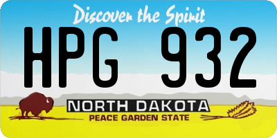 ND license plate HPG932