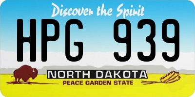 ND license plate HPG939