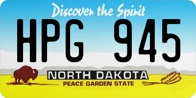 ND license plate HPG945