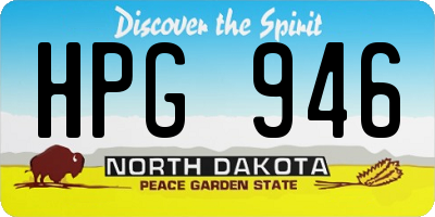 ND license plate HPG946
