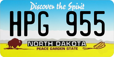 ND license plate HPG955