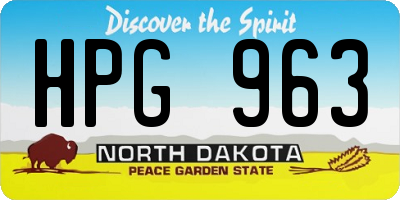 ND license plate HPG963