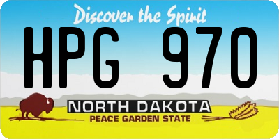 ND license plate HPG970